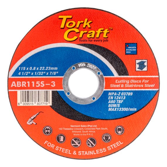 CUTTING DISC STEEL & SS 115 x 0.8 x 22.2 MM