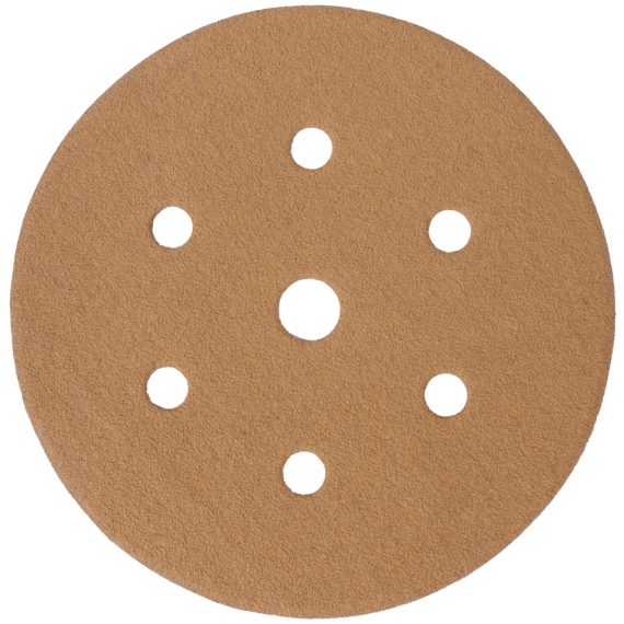 GOLD DISC (50 PIECES) 120 GRIT 150MM X 6+1 HOLES HOOK AND LOOP