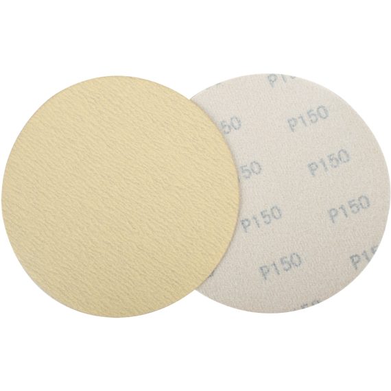 GOLD DISC (50 PIECES) 150 GRIT 150MM WITHOUT HOLE HOOK AND LOOP