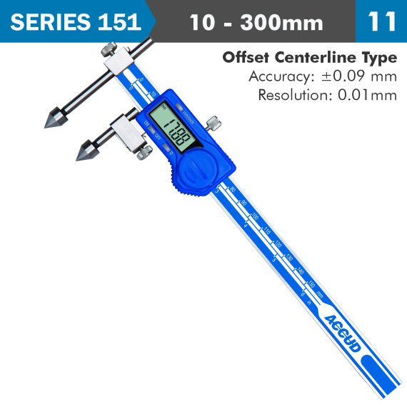 DIG. CALIPER 10-300MM OFFSET CENTERLINE 0.09MM ACC. 0.01MM RES. S/STEE