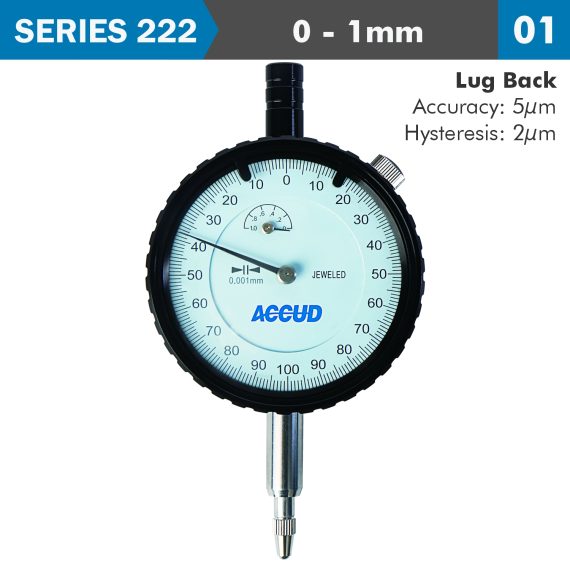 DIAL INDICATOR 1MM 0.001MM GRAD. LUG BACK