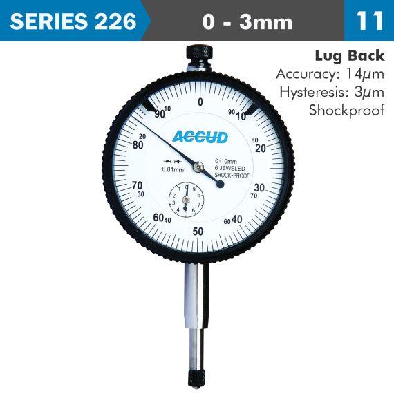 SHOCKPROOF DIAL INDICATOR LUG BACK 3MM