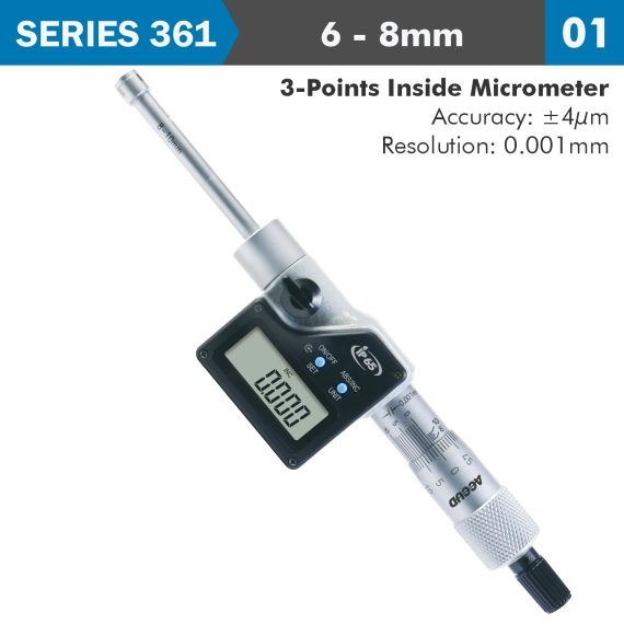 DIG. 3 POINTS INSIDE MICROMETER 6-8MM 0.004MM ACC. 0.001MM RES.