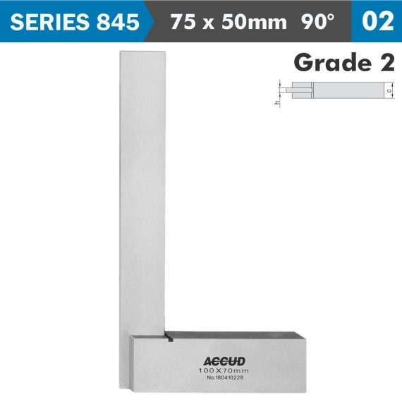 MACHINIST SQUARE WIDE BASE 75X50MM GRADE 2  DIN875