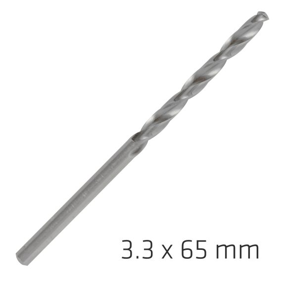 ALPEN PRO HSS 3.3MM DRILL DIN 338 RN 135 SPLIT POINT PLASTIC WALLET  (