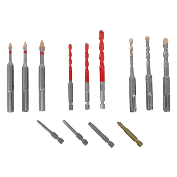 DRILL-SCREWSET KIT 13 13 PCS C PROT,MULTI 6-KANT,SDS-PLUS F4 ,4 BITS