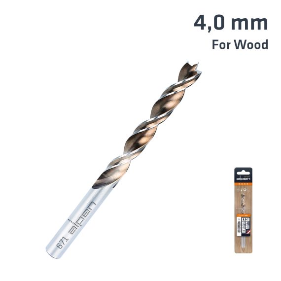 TIMBER TWIST 4.0MM WOOD DRILL BIT SLEEVED