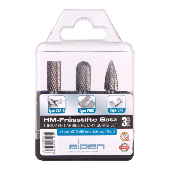TUNGSTEN BURR SET 3PIECE