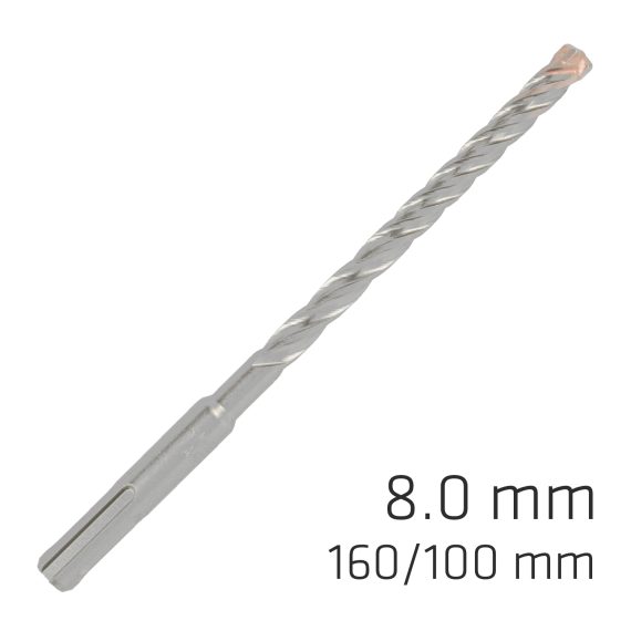 FORCE X 8.0 x 160/100 SDS-PLUS REBAR DRILL BIT X4 CUTTING EDGES