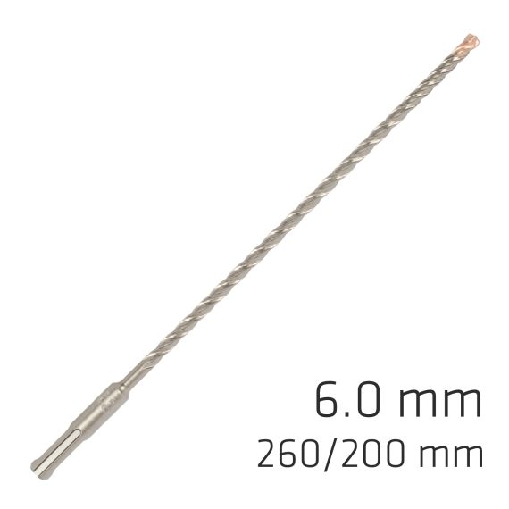 FORCE X 6.0 x 260/200 SDS-PLUS REBAR DRILL BIT X4 CUTTING EDGES