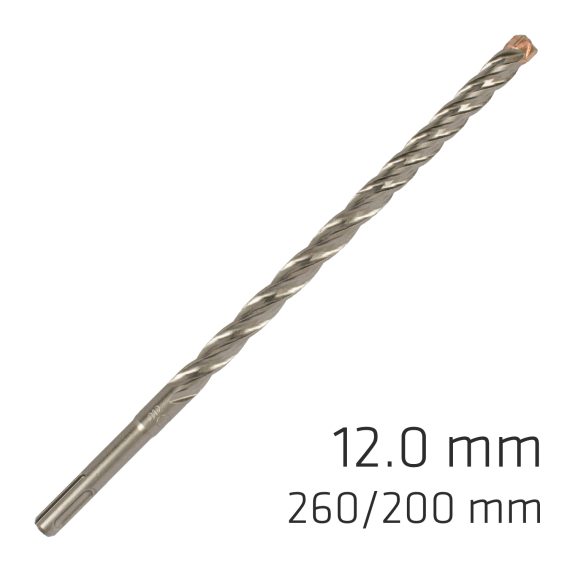 FORCE X 12.0 x 260/200 SDS-PLUS REBAR DRILL BIT X4 CUTTING EDGES