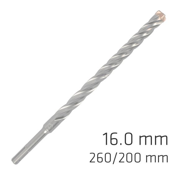 FORCE X 16.0 x 260/200 SDS-PLUS REBAR DRILL BIT X4 CUTTING EDGES