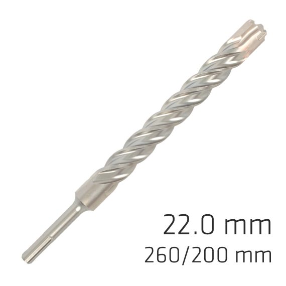 FORCE X 22.0 x 250/200 SDS-PLUS REBAR DRILL BIT X4 CUTTING EDGES