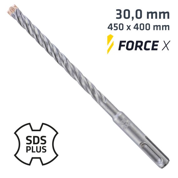 FORCE X 30.0 x 450/400 SDS-PLUS REBAR DRILL BIT X4 CUTTING EDGES