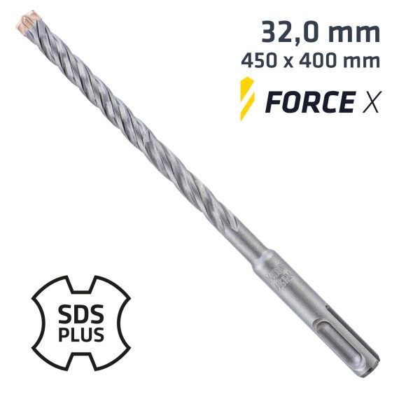 FORCE X 32.0 x 450/400 SDS-PLUS REBAR DRILL BIT X4 CUTTING EDGES