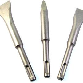 SDS SHORT CHISEL SET PLASTIC TUBE POINT X140MM FLAT 20X140 WIDE 30X140
