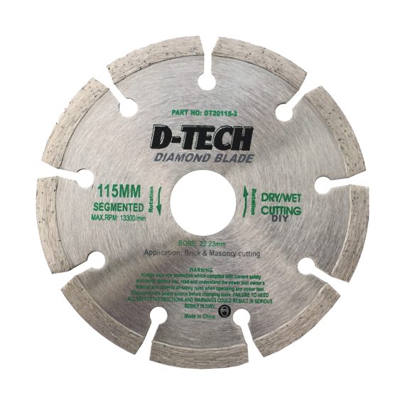 DIAMOND BLADE SEGMENTED 115X22,23 CLAY BRICK/MASONRY