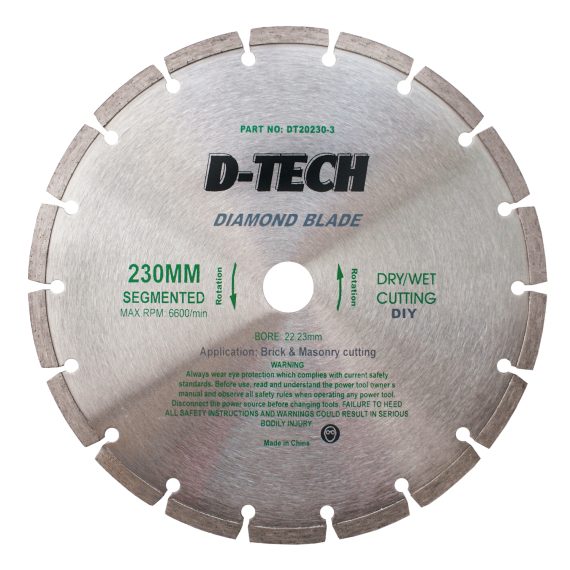 DIAMOND BLADE SEGMENTED STD. 230X22,23MM CONCRETE/CEMENT
