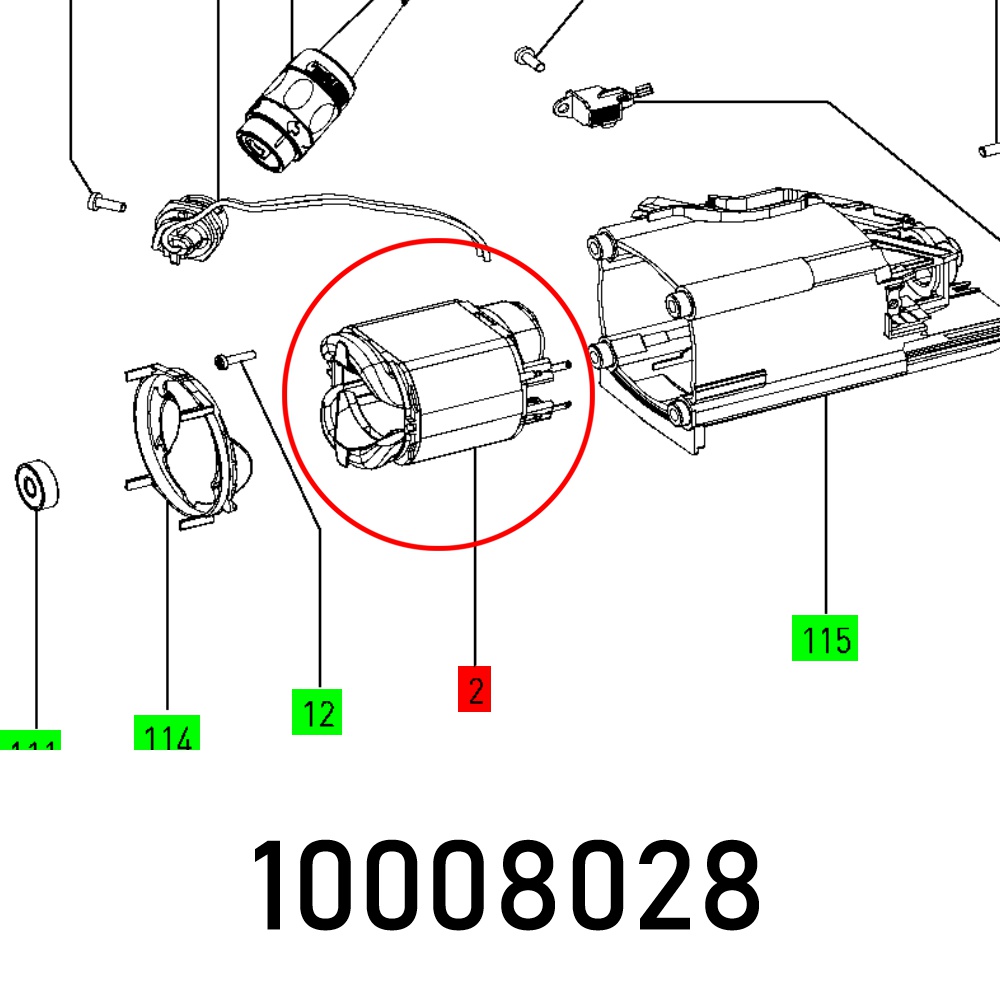 FIELD ASSEMBLY DF 700 EQ 230V ET-BG
