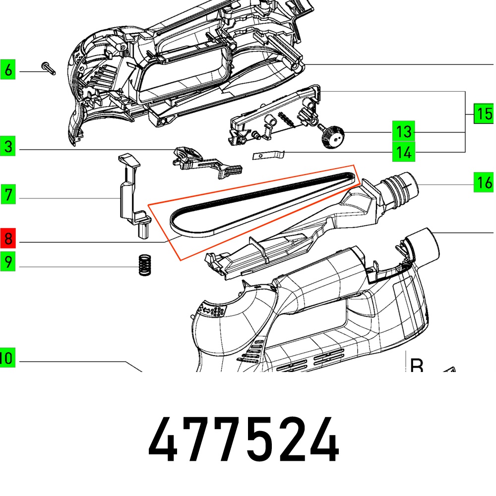 POLY-V-BELT RO 90 DXFEQ