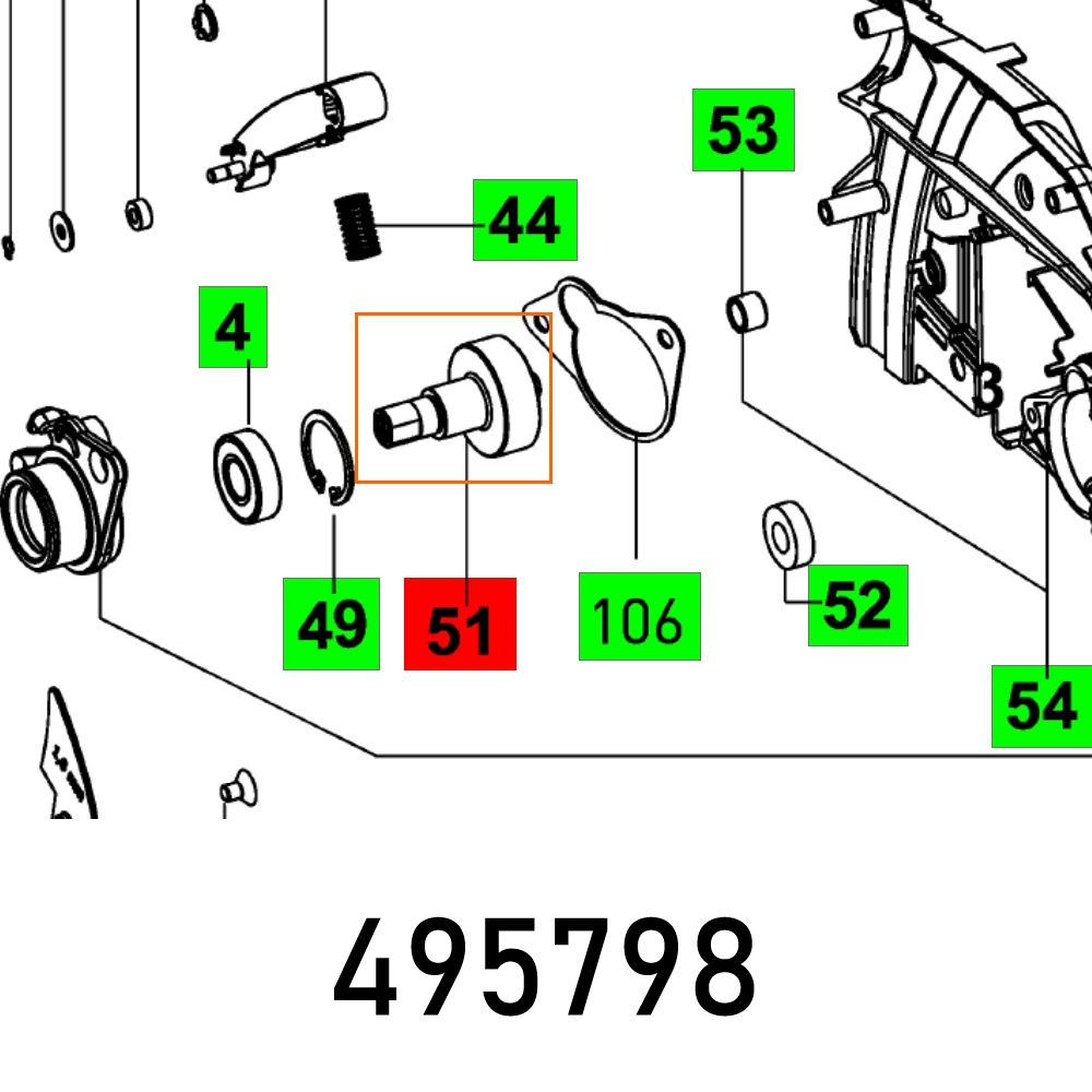 GEAR SHAFT TS 55 EBQ