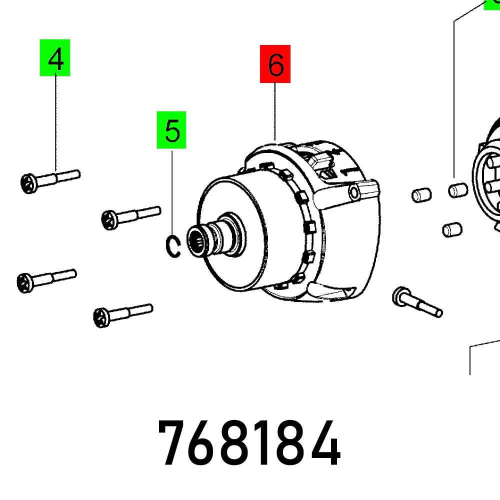 GEAR HOUSING PDC 18-4 KOMPLETT