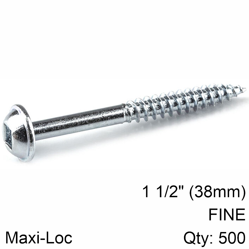 KREG ZINC POCKET HOLE SCREWS 38MM 1.50' #7 FINE THREAD MX LOC 500CT